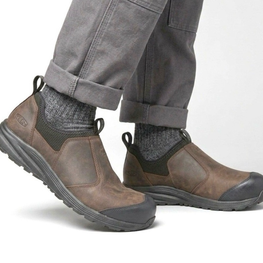 KEEN Men’s Slip-On Composite Toe Utility Work Shoe - Brown - Size 11EE